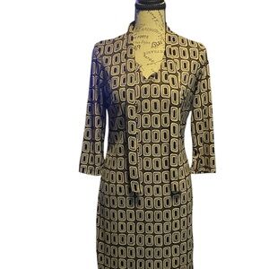 Stylish Geometric Pattern Midi Dress